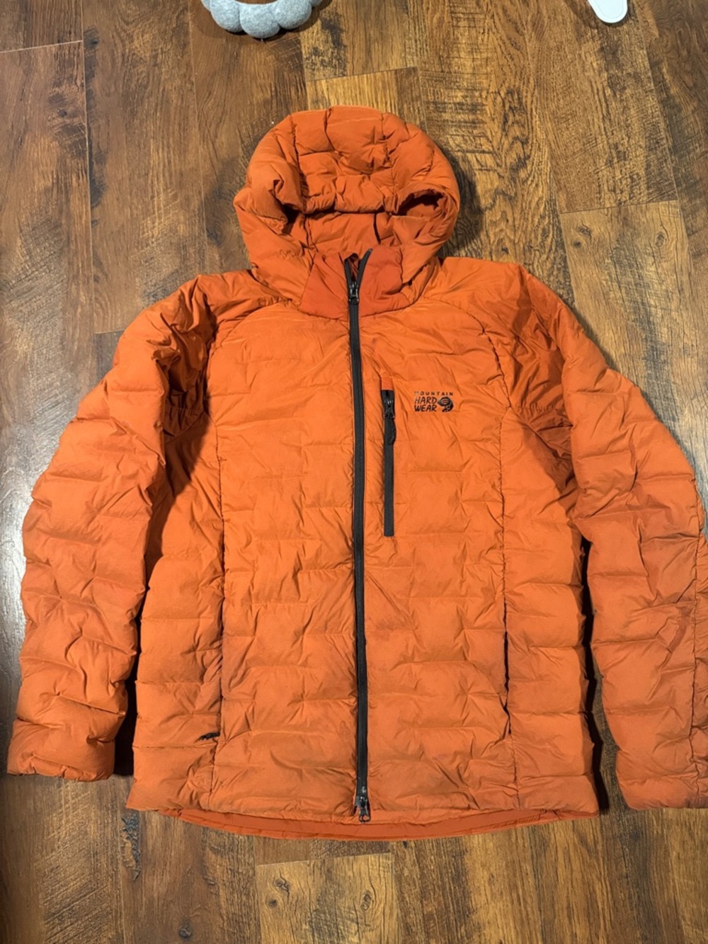 Mountain Hardwear Orange Quilted Hooded Puffer Jacket - Men's